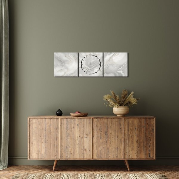 Slika - Tekstura prirodnog mramora (sa satom) (90x30 cm)