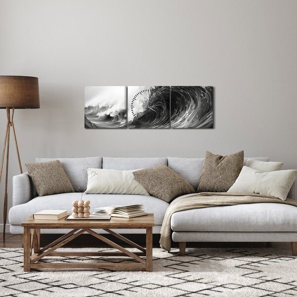 Slika - Slikanje valova (sa satom) (90x30 cm)