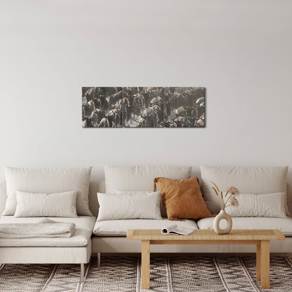 Slika - Krdo gnuova (sa satom) (90x30 cm)