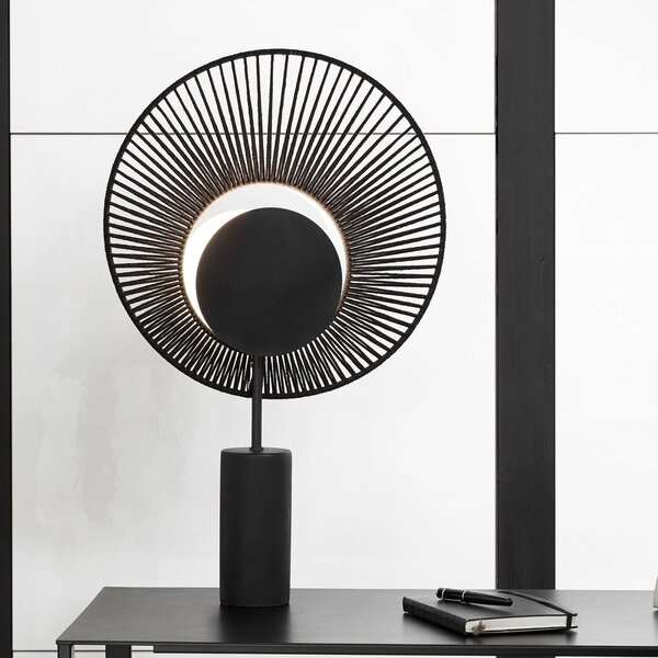 Stolne Lampa Forestier, Oyster, Crno, Dnevna soba, Metal, Dizajn