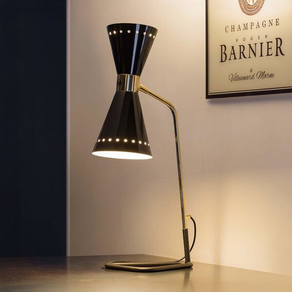 Stolne Lampa Stilnovo, Megafono, Crno, Dnevna soba, Metal, Dizajn