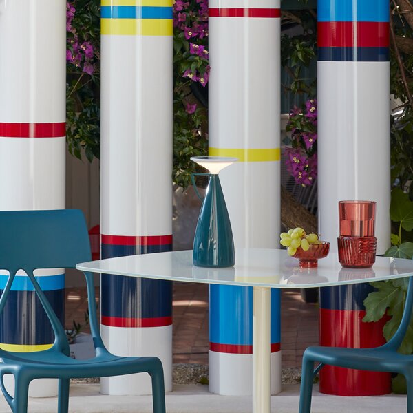 Stolne Lampa Kartell, Camomille, prigušiv, Plava, Dnevna soba, Plastika, Dizajn