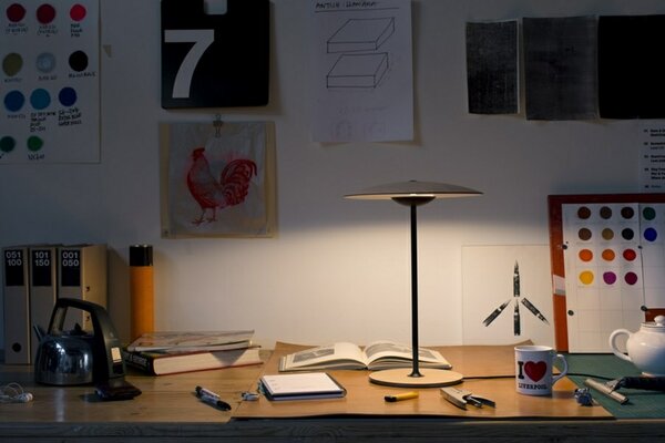 Stolne Lampa MARSET, prigušiv, Drvo, Dnevna soba, Aluminij