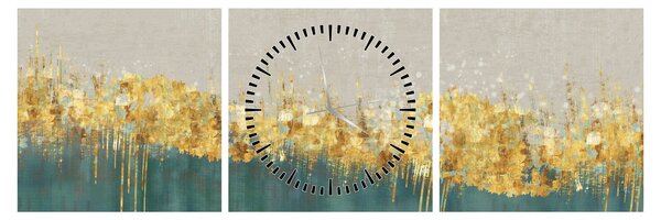 Slika - Tekstura sa zlatnim ukrasom (sa satom) (90x30 cm)
