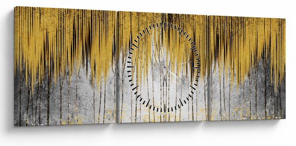 Slika - Zlatne linije (sa satom) (90x30 cm)