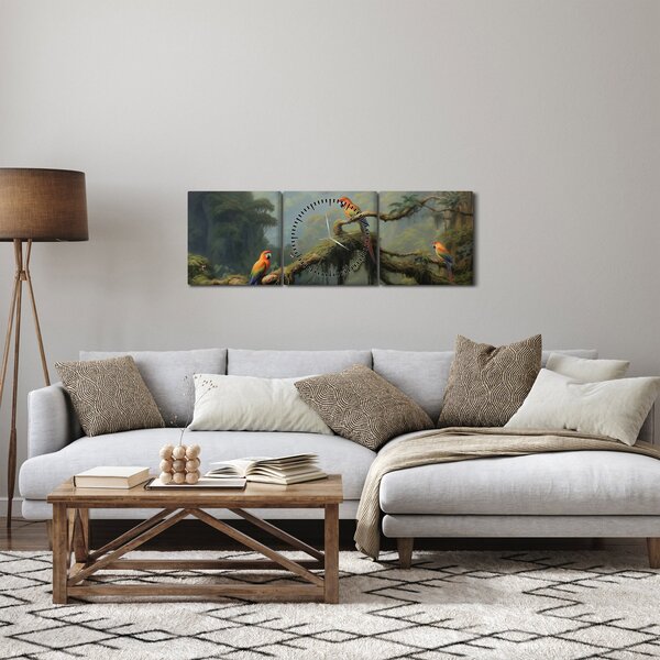 Slika - Tropska šuma (sa satom) (90x30 cm)