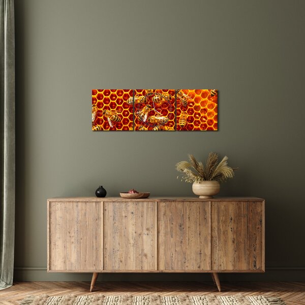 Slika - Saće (sa satom) (90x30 cm)