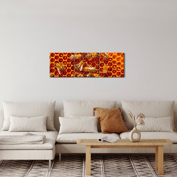 Slika - Saće (sa satom) (90x30 cm)