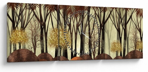 Slika - Dekorativna šuma (sa satom) (90x30 cm)