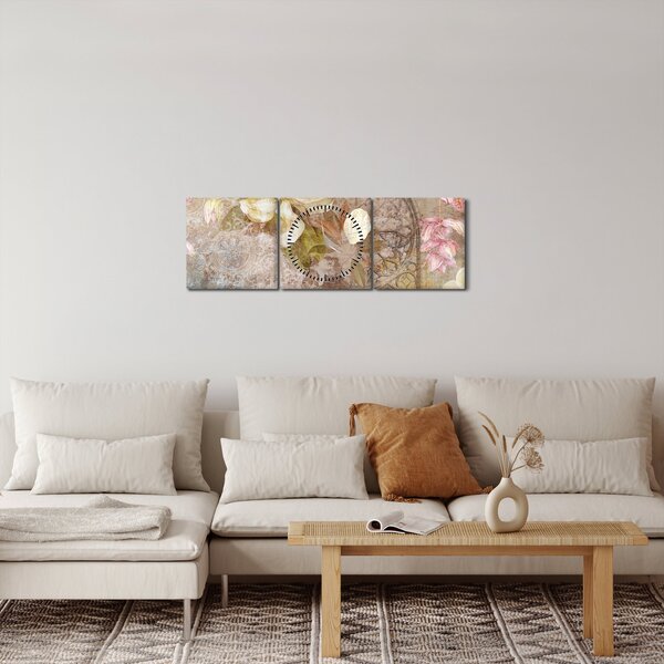 Slika - Cvjetni ukras (sa satom) (90x30 cm)