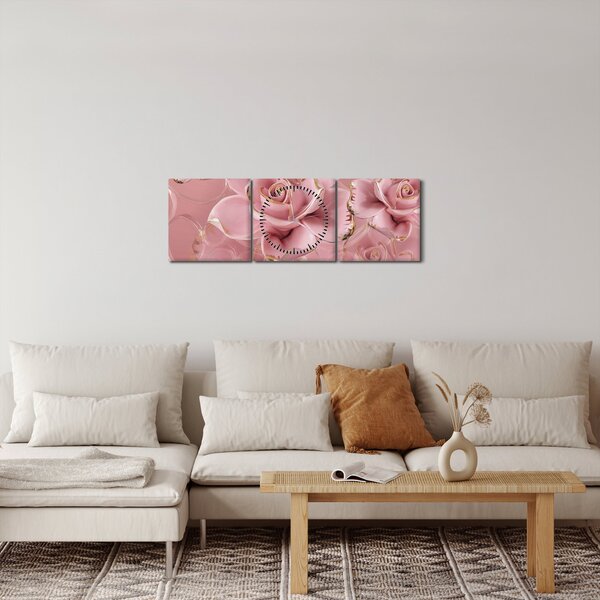 Slika - Cvjetni dekor (sa satom) (90x30 cm)