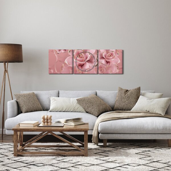 Slika - Cvjetni dekor (sa satom) (90x30 cm)