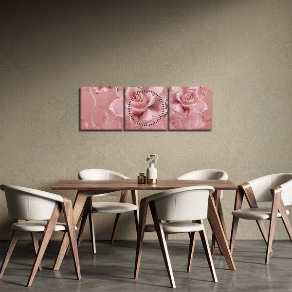 Slika - Cvjetni dekor (sa satom) (90x30 cm)