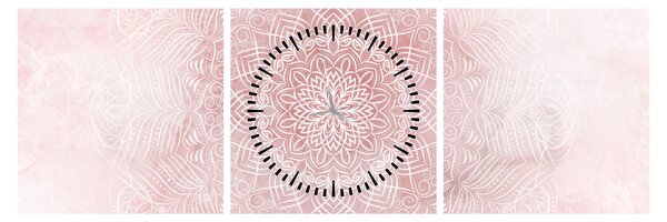 Slika - Ružičasta mandala (sa satom) (90x30 cm)
