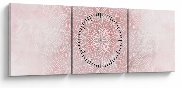 Slika - Ružičasta mandala (sa satom) (90x30 cm)