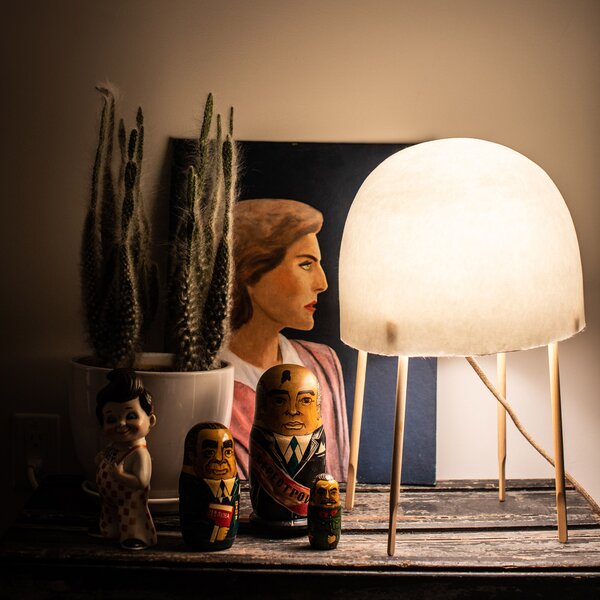 Stolne Lampa Foscarini, Kurage, Bijela, Dnevna soba, Drvo, Dizajn