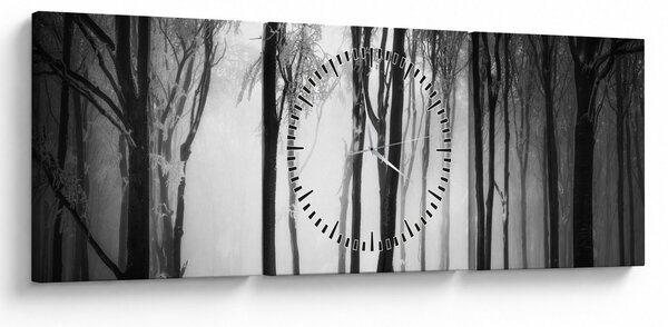 Slika - Vuk u mračnoj šumi (sa satom) (90x30 cm)