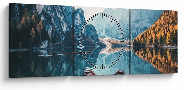 Slika - Čamci na jezeru Braies (sa satom) (90x30 cm)
