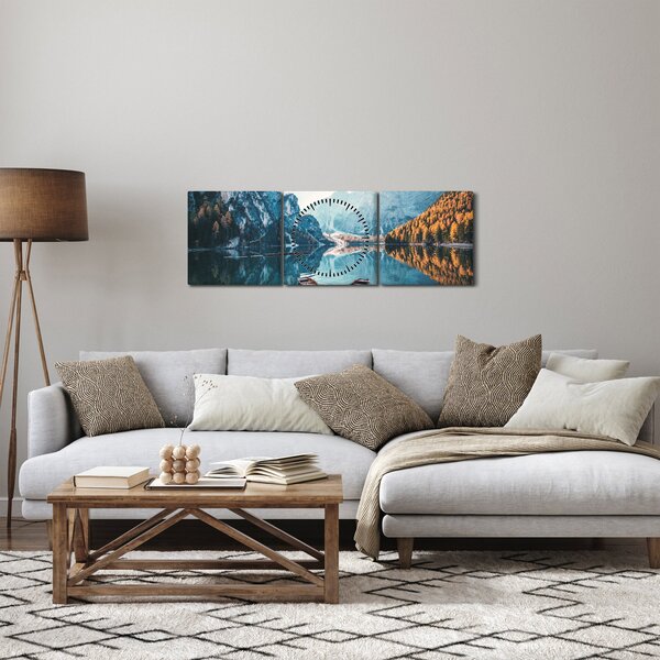 Slika - Čamci na jezeru Braies (sa satom) (90x30 cm)