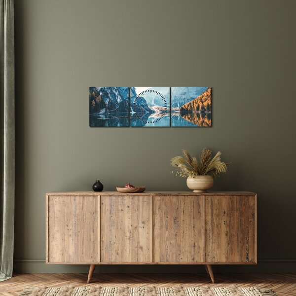 Slika - Čamci na jezeru Braies (sa satom) (90x30 cm)