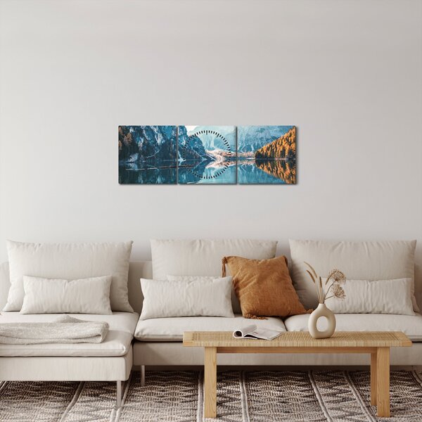 Slika - Čamci na jezeru Braies (sa satom) (90x30 cm)