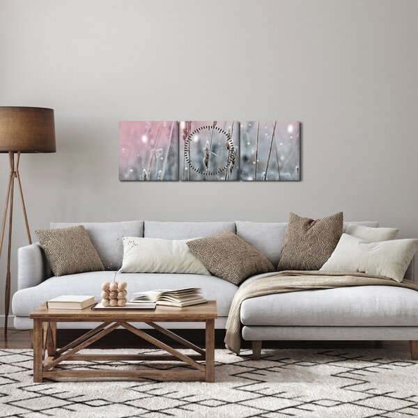 Slika - Zimski pejzaž (sa satom) (90x30 cm)