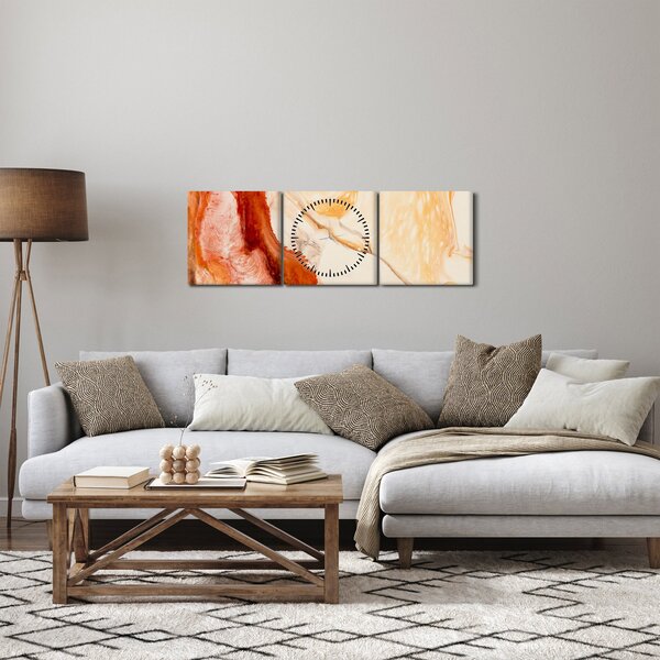 Slika - Apstraktno slikarstvo (sa satom) (90x30 cm)