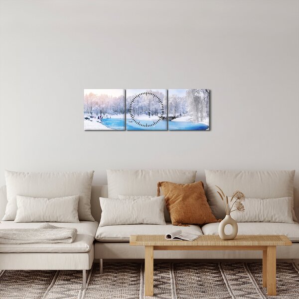 Slika - Ledeno jezero (sa satom) (90x30 cm)