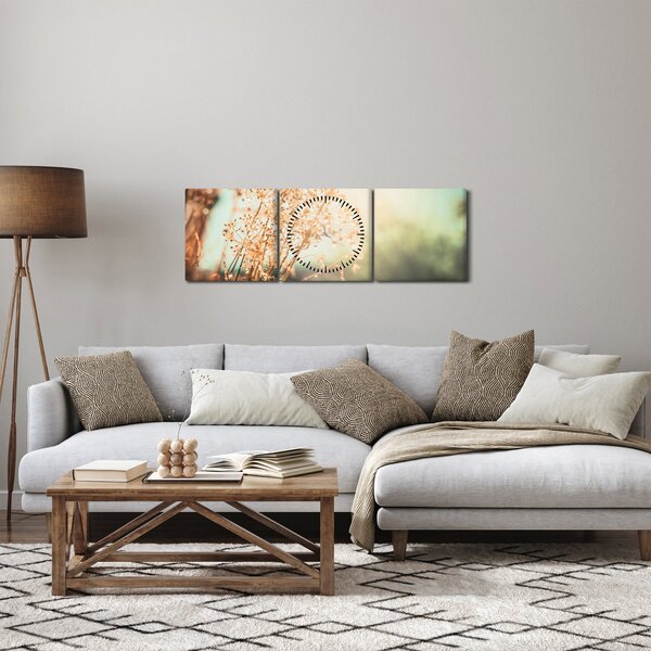 Slika - Biljke nakon kiše (sa satom) (90x30 cm)