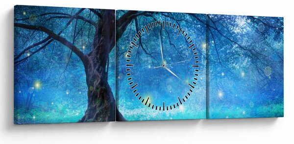 Slika - Mistična šuma (sa satom) (90x30 cm)
