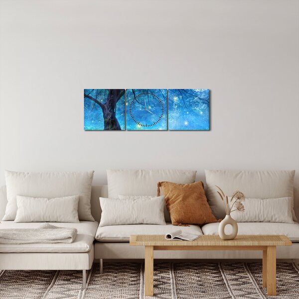 Slika - Mistična šuma (sa satom) (90x30 cm)
