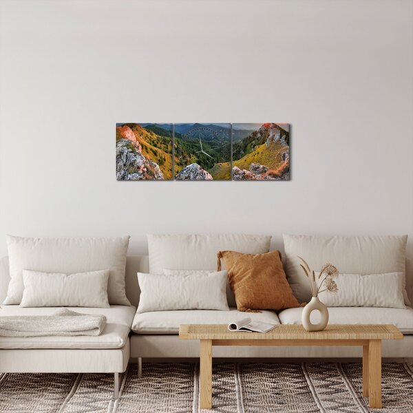 Slika - Planinski krajolik (sa satom) (90x30 cm)