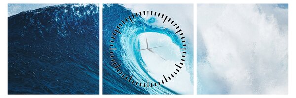 Slika - Oceanski val (sa satom) (90x30 cm)