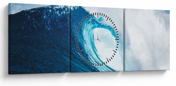Slika - Oceanski val (sa satom) (90x30 cm)