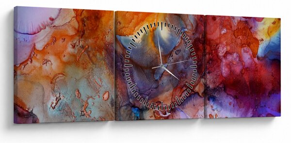 Slika - Apstraktna umjetnost tinte (sa satom) (90x30 cm)