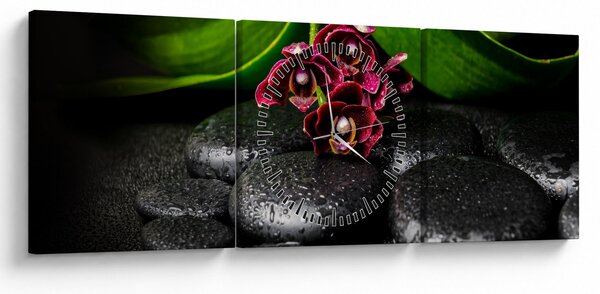 Slika - Kamenje od lave (sa satom) (90x30 cm)