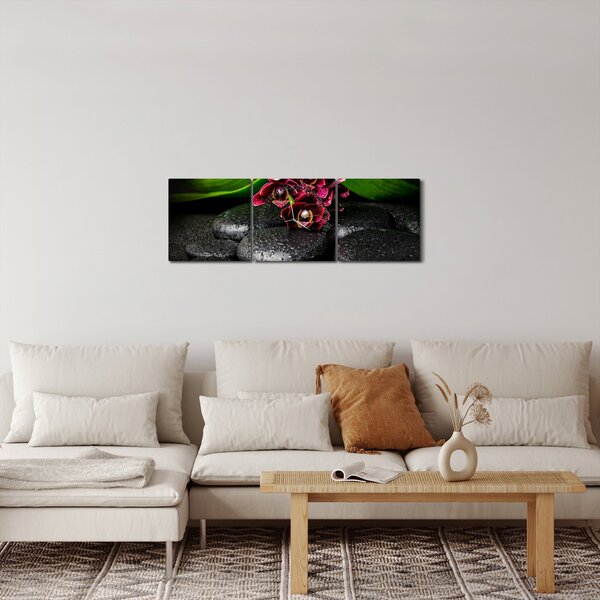 Slika - Kamenje od lave (sa satom) (90x30 cm)