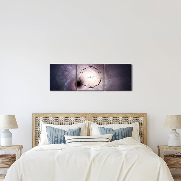 Slika - Spiralne galaksije (sa satom) (90x30 cm)