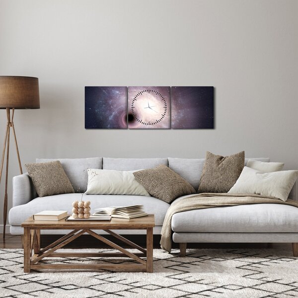 Slika - Spiralne galaksije (sa satom) (90x30 cm)
