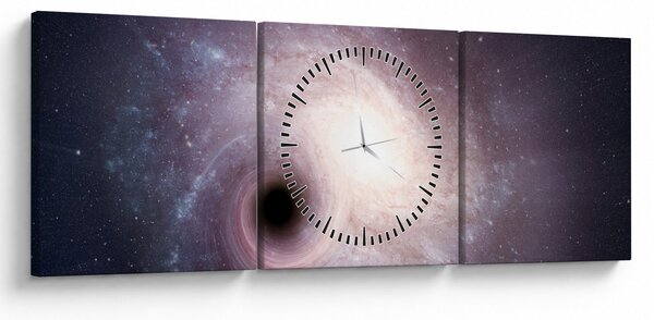 Slika - Spiralne galaksije (sa satom) (90x30 cm)