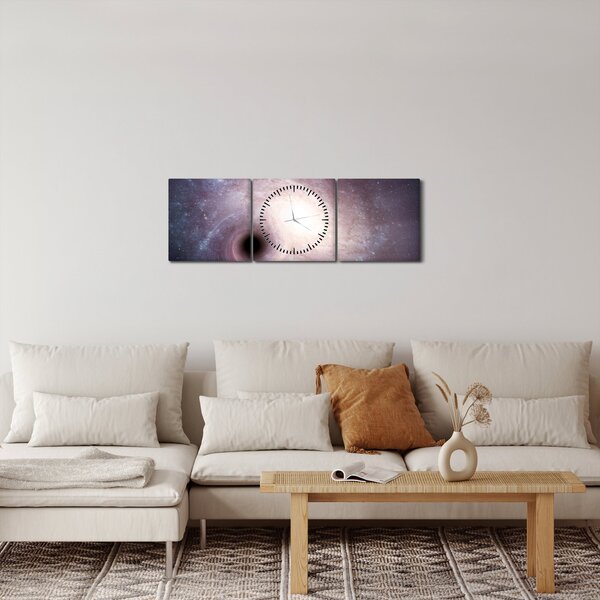 Slika - Spiralne galaksije (sa satom) (90x30 cm)