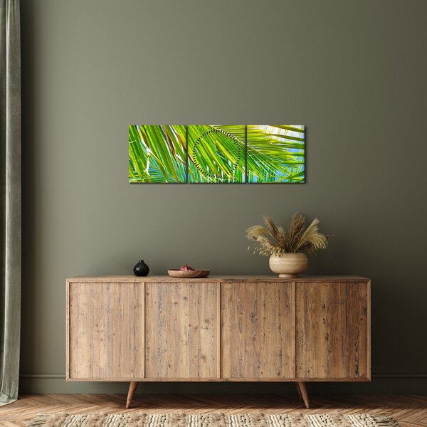 Slika - Palmino lišće (sa satom) (90x30 cm)