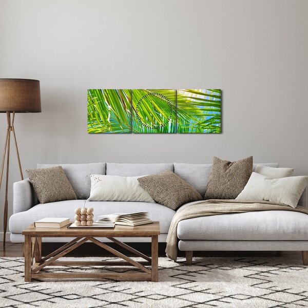 Slika - Palmino lišće (sa satom) (90x30 cm)