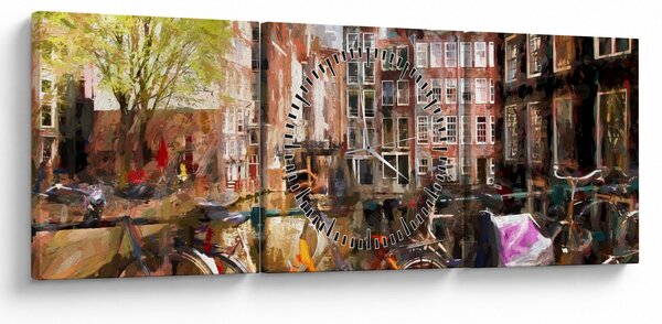 Slika - Amsterdam, slikarstvo (sa satom) (90x30 cm)