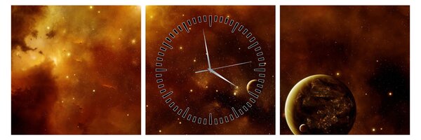 Slika - Planeti s maglicom (sa satom) (90x30 cm)
