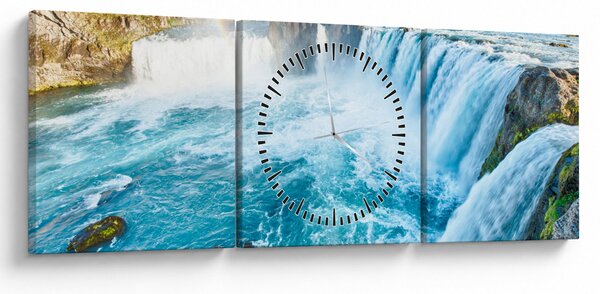Slika - Vodopad Godafoss (sa satom) (90x30 cm)