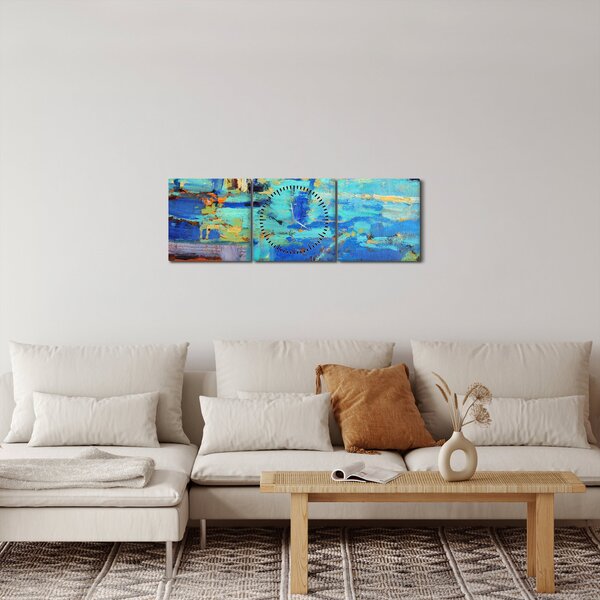 Slika - Apstraktna uljana slika (sa satom) (90x30 cm)