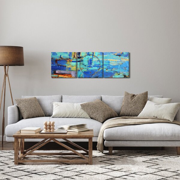Slika - Apstraktna uljana slika (sa satom) (90x30 cm)
