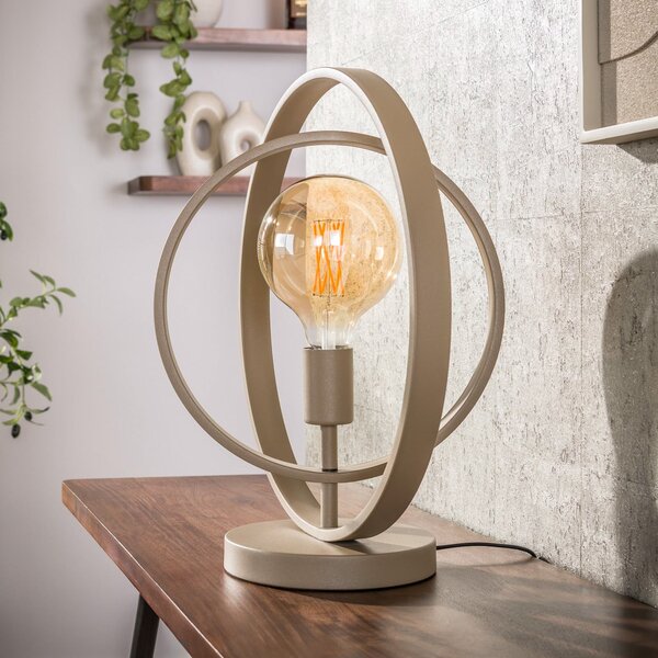 ZIJLSTRA Stolna lampa Turn Around, bež, visina 43 cm, metal, E27, Bež, Dnevni boravak/blagovaonica, Metal