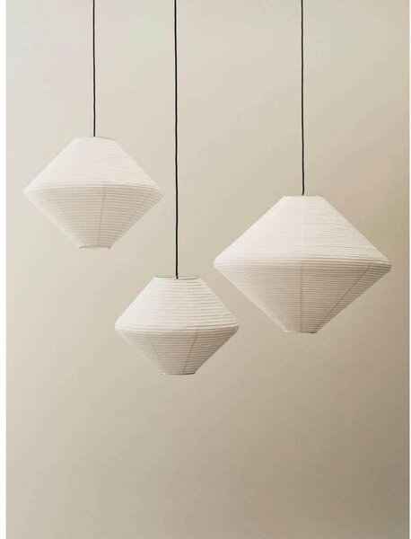 HAY Diamond abažur, Ø50 cm, bijeli, papir/bambus, Bijela, Dnevni boravak/blagovaonica, Papirnati karton